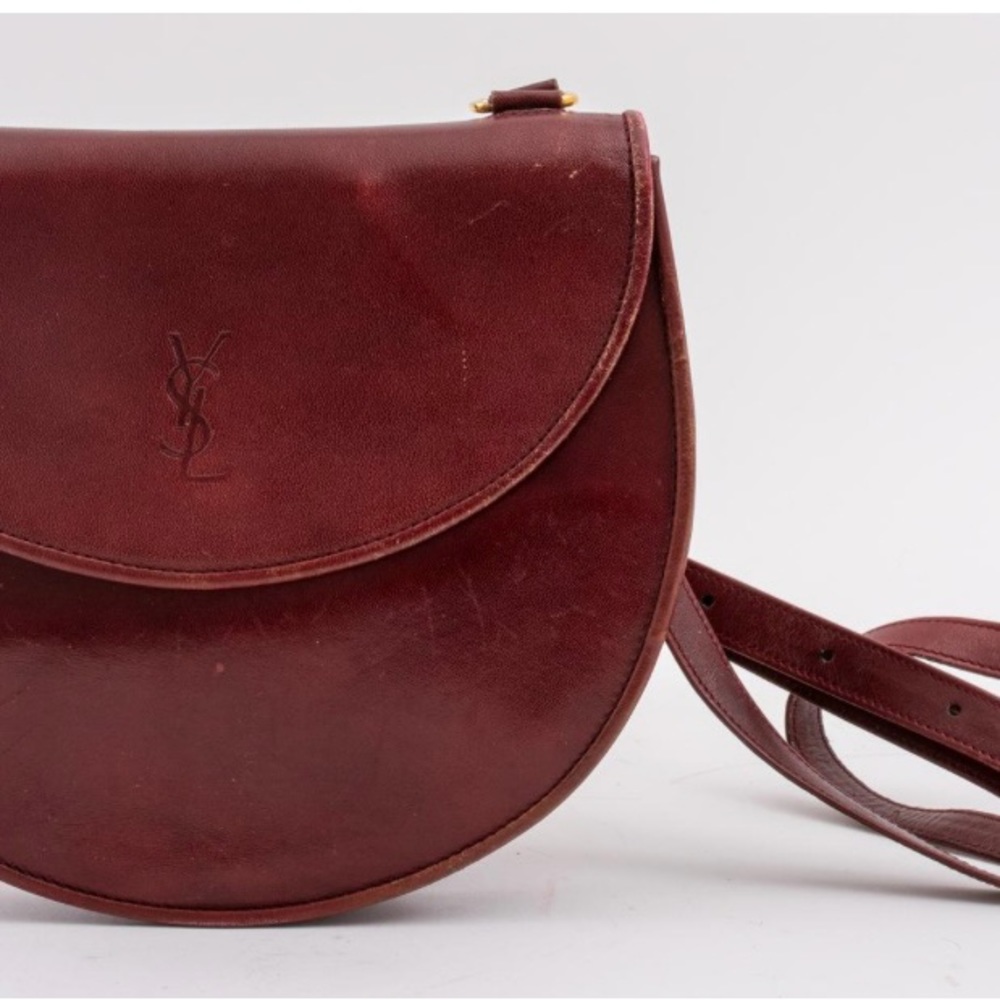 YVES SAINT LAURENT BURGUNDY
LEATHER PURSE